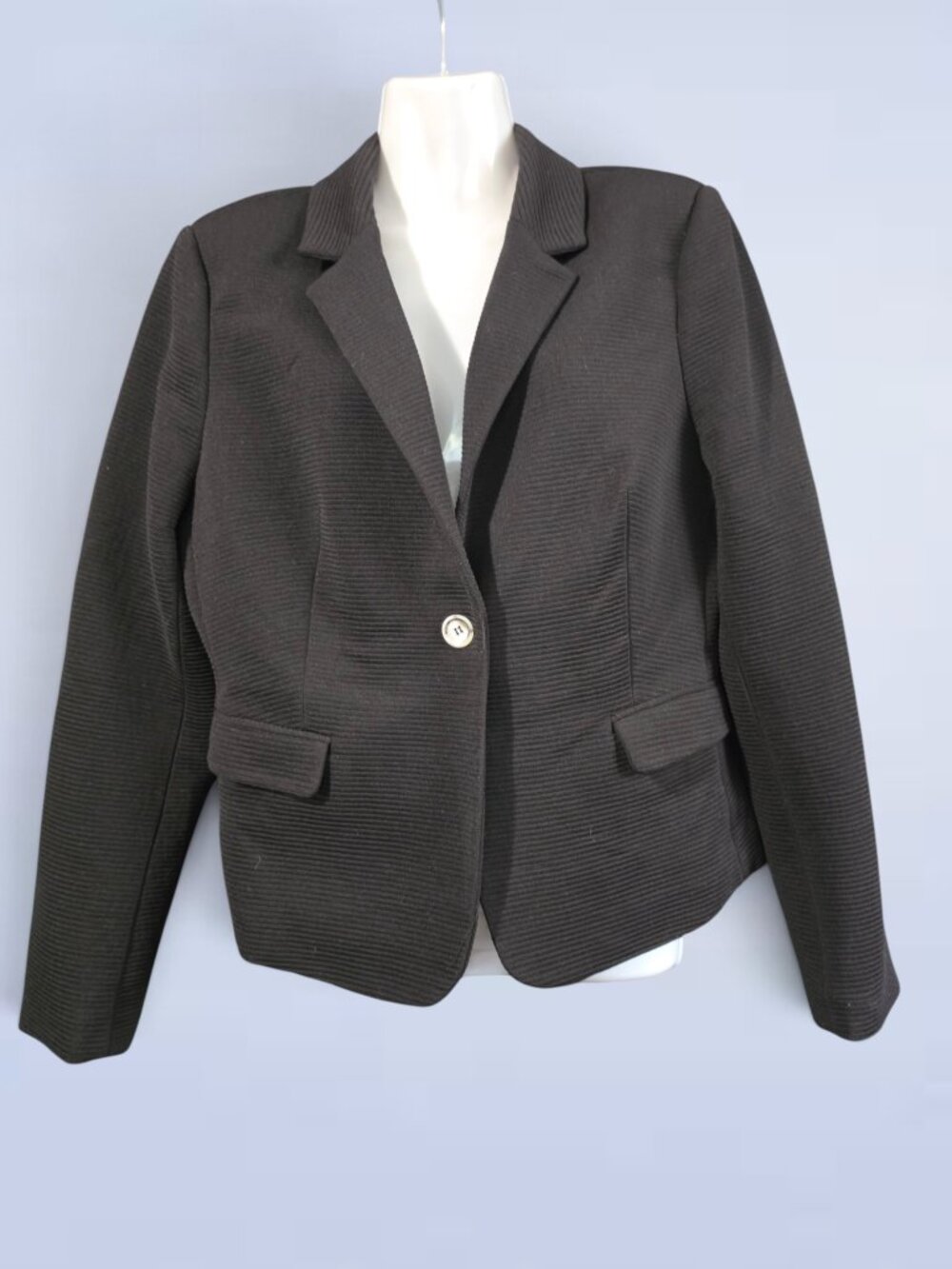 Jules & Leopold Black Single Button Textured Blazer Jacket - Size Large
